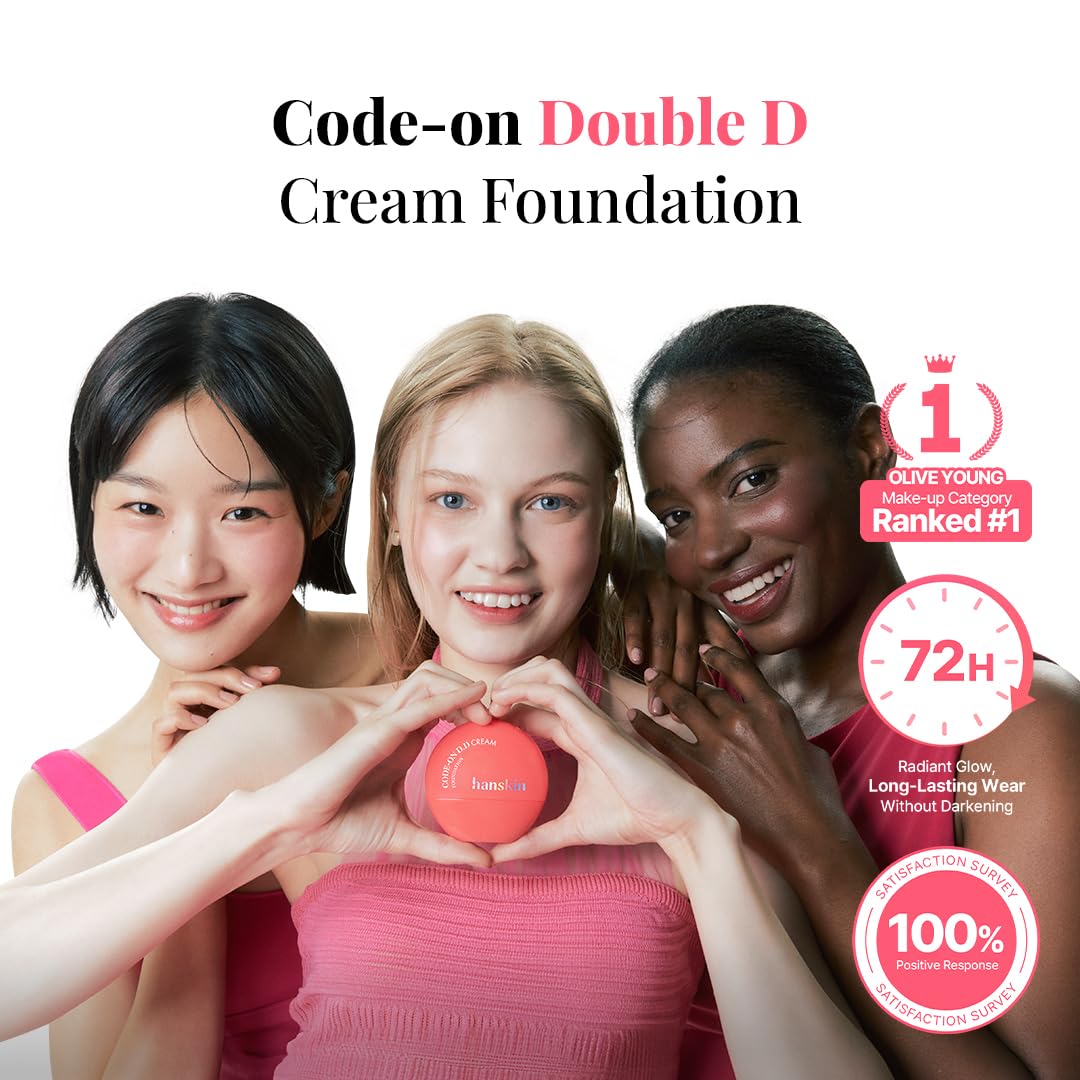 Hanskin DD Cream Foundation – Lightweight Korean BB Cream with Pore-Blur, Buildable Coverage | 1.18 fl oz (12C Fair)