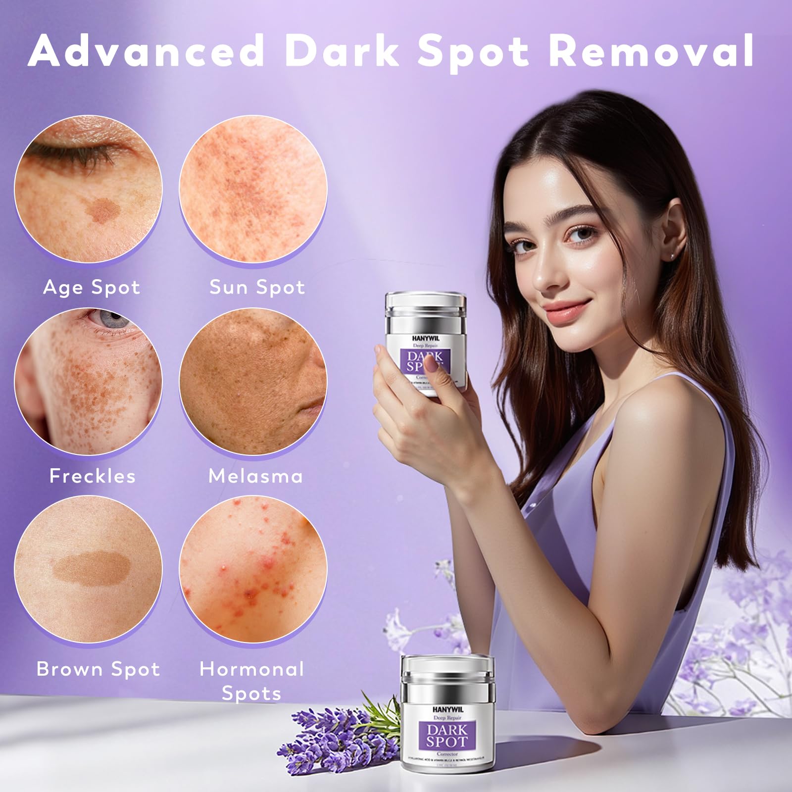 HANYWIL Dark Spot Remover for Face & Body — Natural Ingredients, Niacinamide + Vitamin E