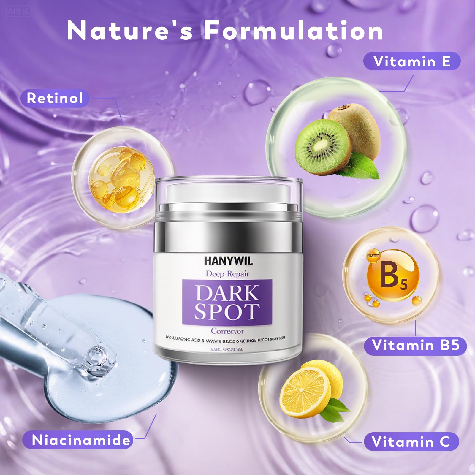 HANYWIL Dark Spot Remover for Face & Body — Natural Ingredients, Niacinamide + Vitamin E