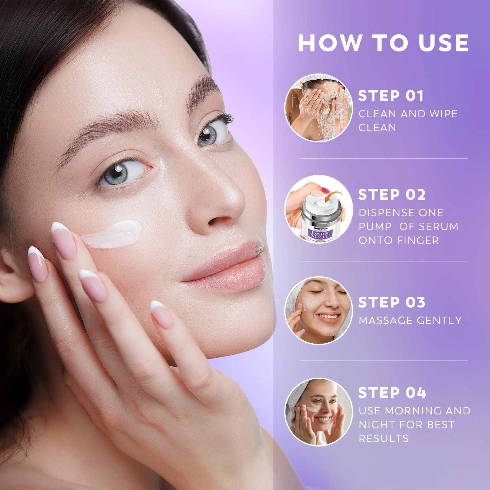 HANYWIL Dark Spot Remover for Face & Body — Natural Ingredients, Niacinamide + Vitamin E
