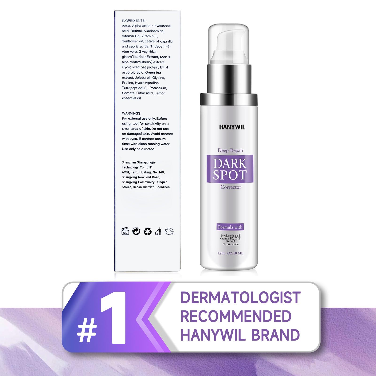 HANYWIL Dark Spot Serum with Retinol & Niacinamide – Even Tone, 1.7 fl oz