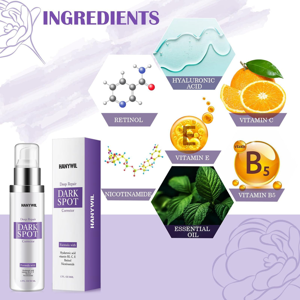 HANYWIL Dark Spot Serum with Retinol & Niacinamide – Even Tone, 1.7 fl oz