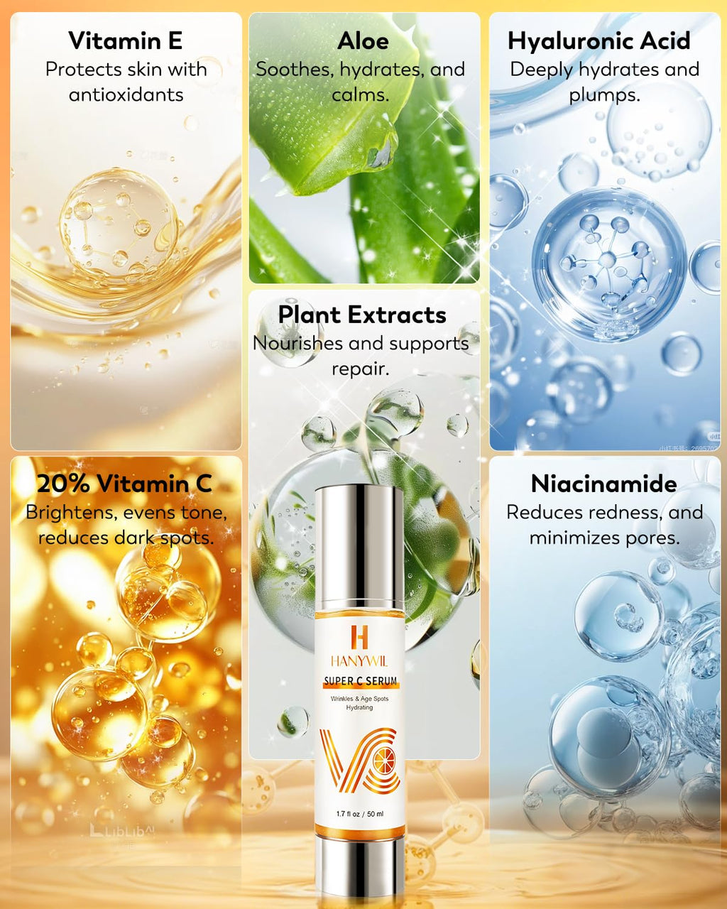 HANYWIL 20% Vitamin C Serum for Mature Skin — Target Age Spots & Wrinkles