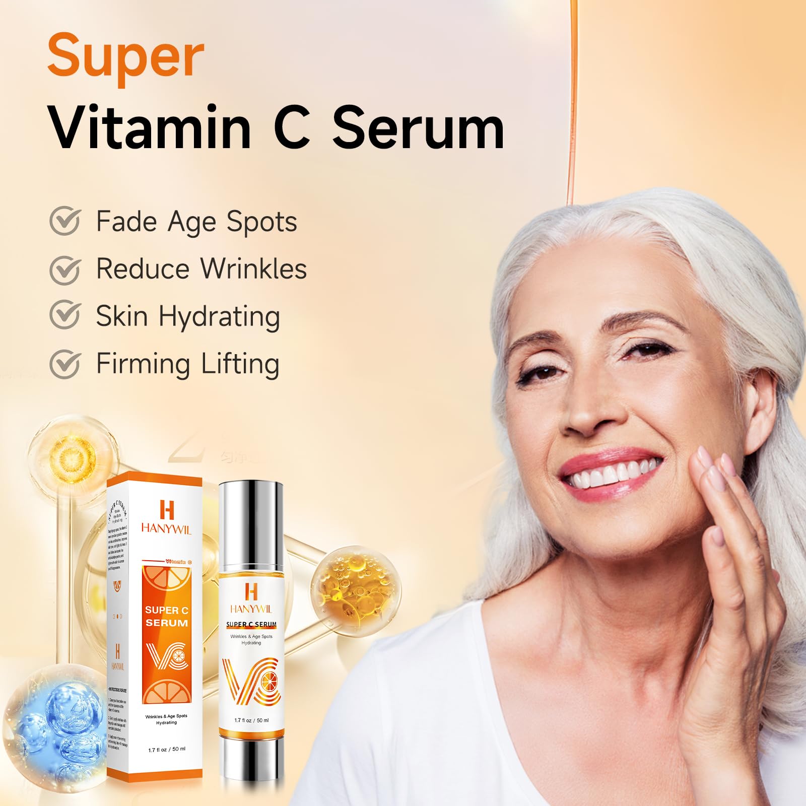 HANYWIL 20% Vitamin C Serum for Mature Skin — Target Age Spots & Wrinkles