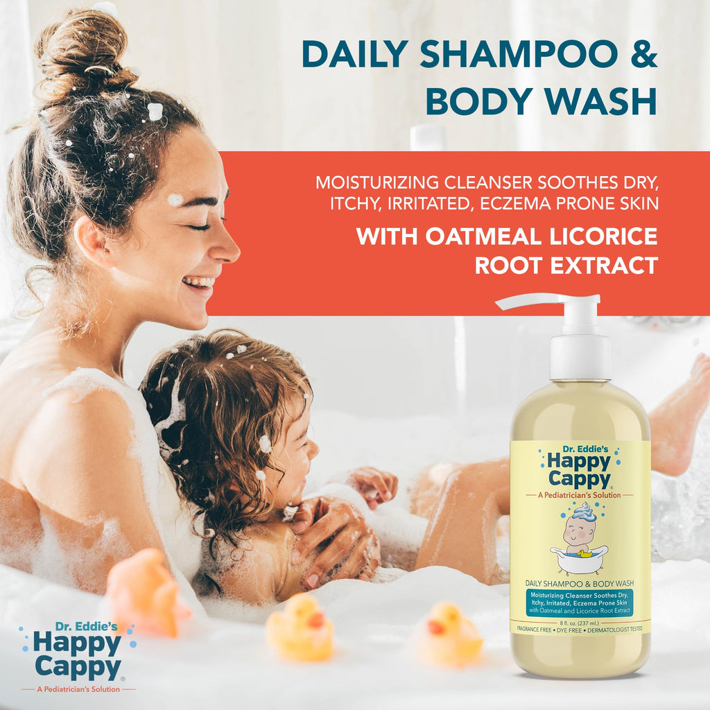 Happy Cappy Daily Medicated Shampoo & Body Wash – Fragrance-Free for Cradle Cap & Seborrheic Dermatitis