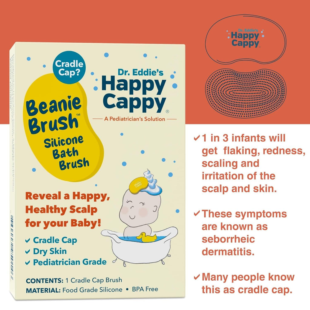 Happy Cappy Medicated & Daily Shampoo + Beanie Brush Bundle — Fragrance-Free for Cradle Cap & Dry Skin