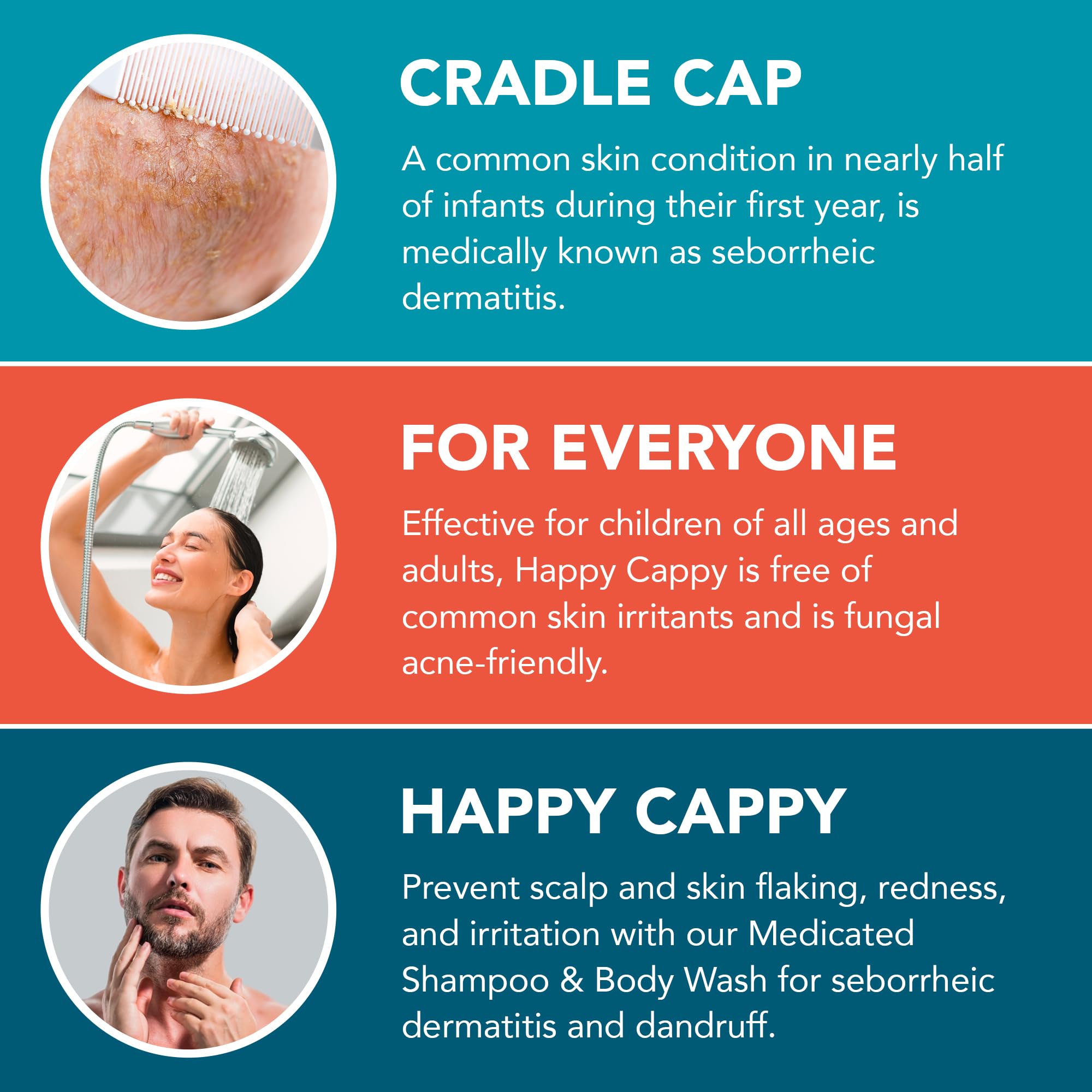 Happy Cappy Medicated Shampoo & Beanie Brush Bundle for Babies – Fragrance-Free, Gentle Cradle Cap Care