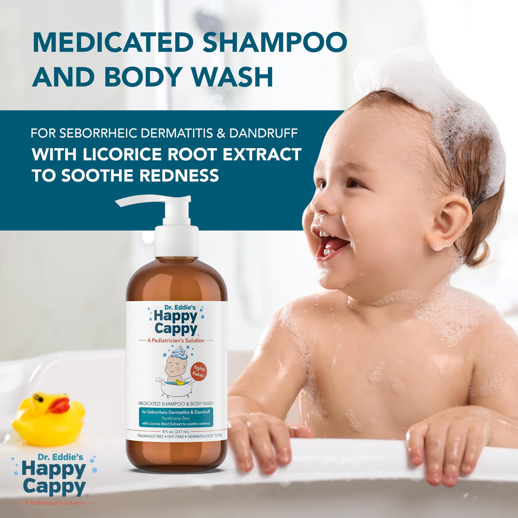 Happy Cappy Daily Medicated Shampoo & Body Wash – Fragrance-Free for Cradle Cap & Seborrheic Dermatitis