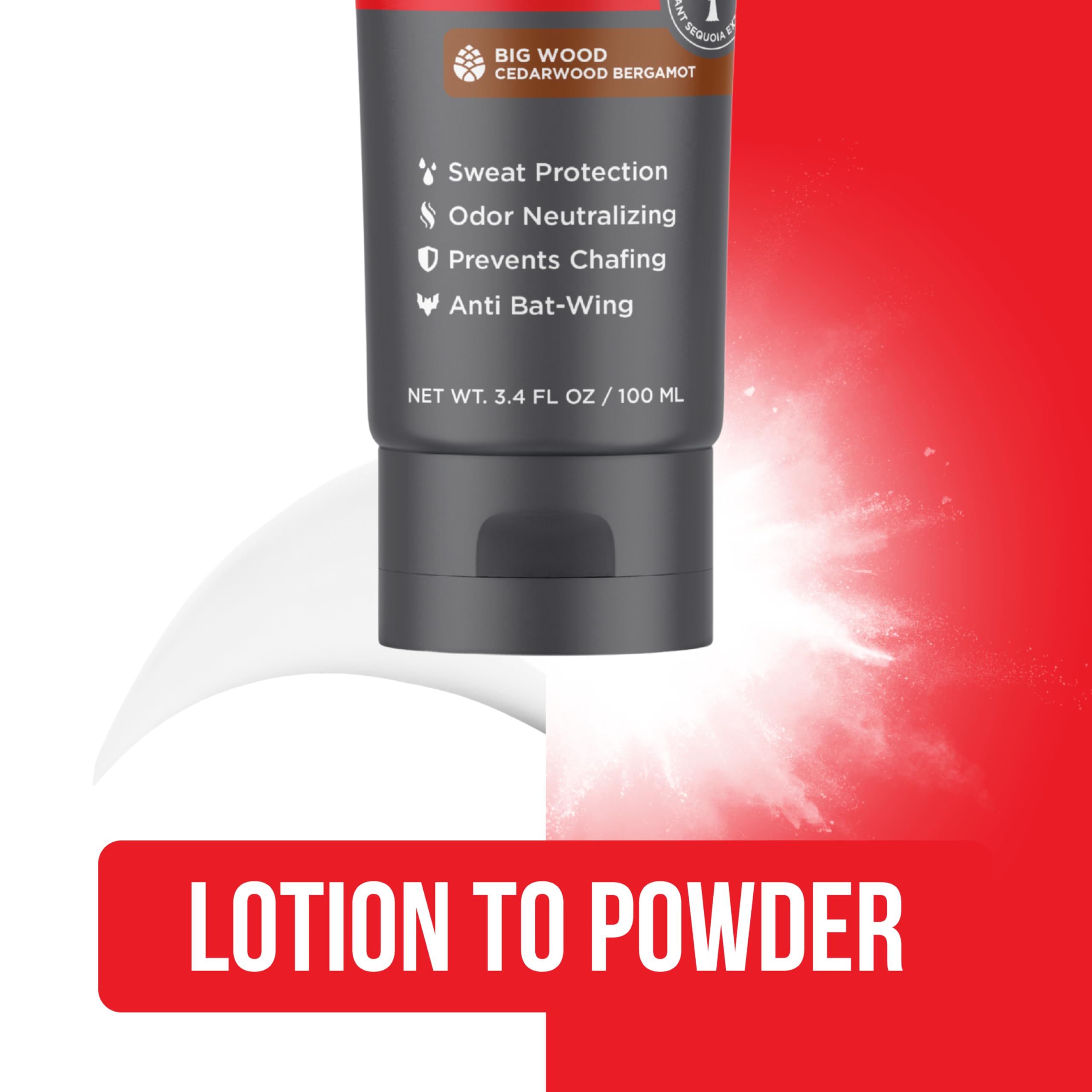 Happy Nuts Comfort Cream Deodorant for Men – Aluminum-Free, Lotion-to-Powder Anti-Chafing Defense (3.4 oz) – Big Wood