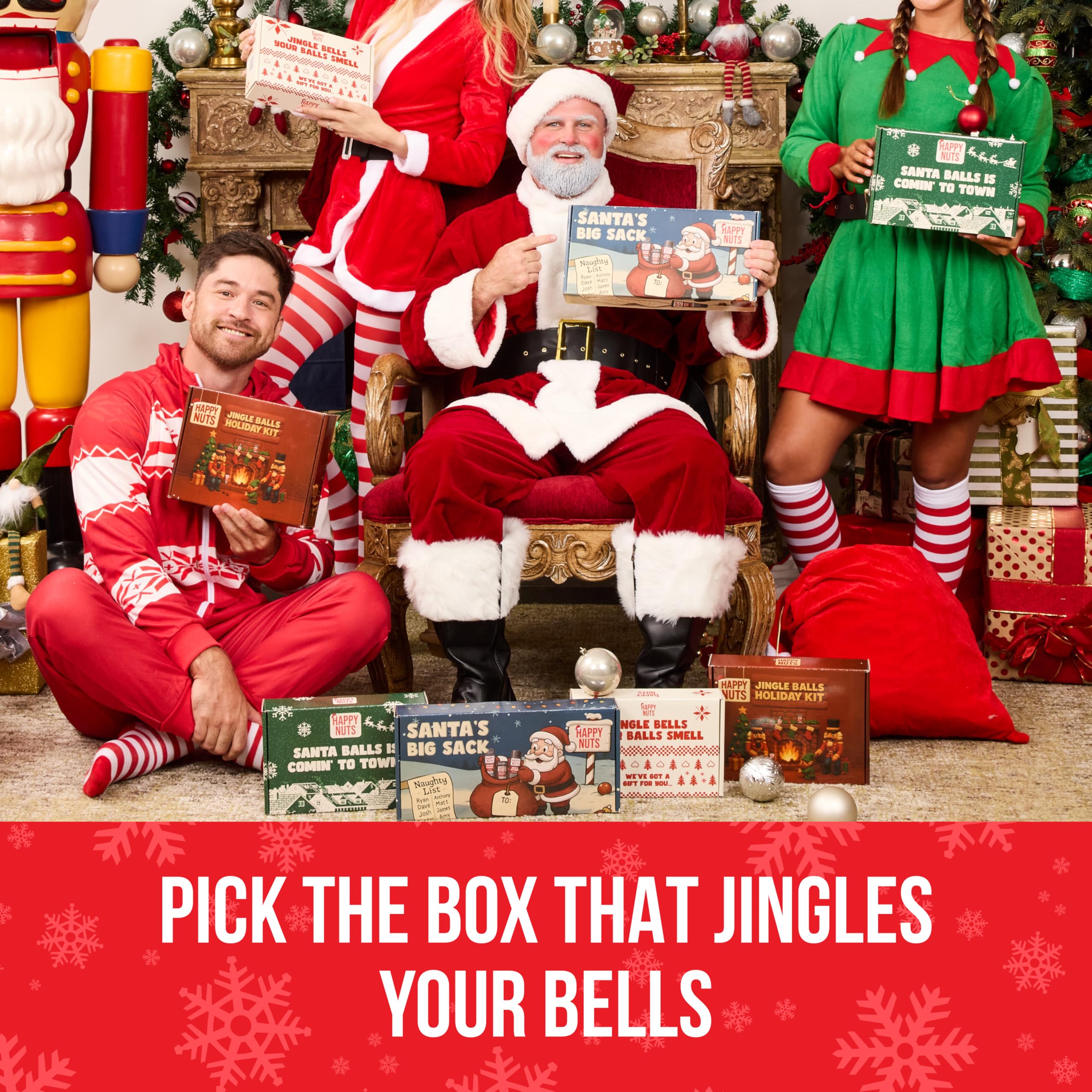 Happy Nuts Santa’s Big Sack: 4-in-1 Men’s Care Gift Box for Holidays