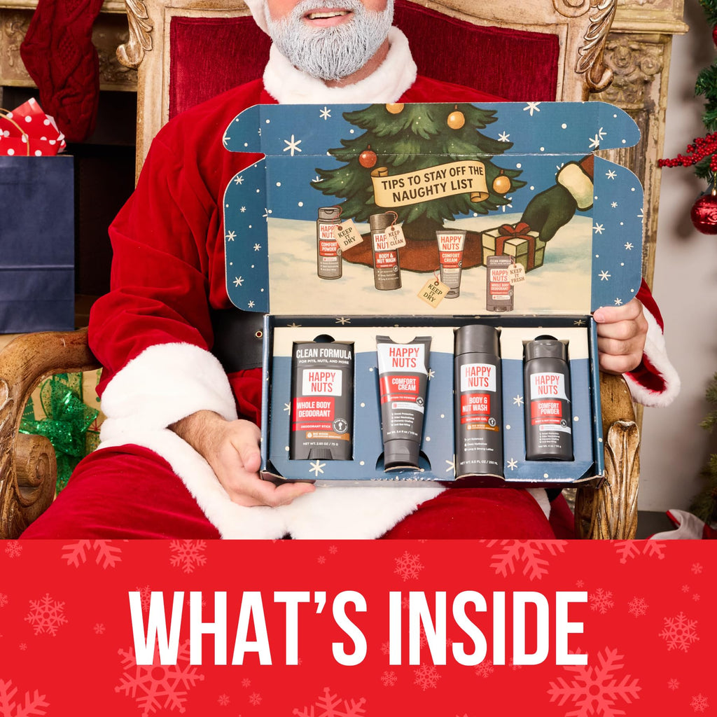 Happy Nuts Santa’s Big Sack: 4-in-1 Men’s Care Gift Box for Holidays