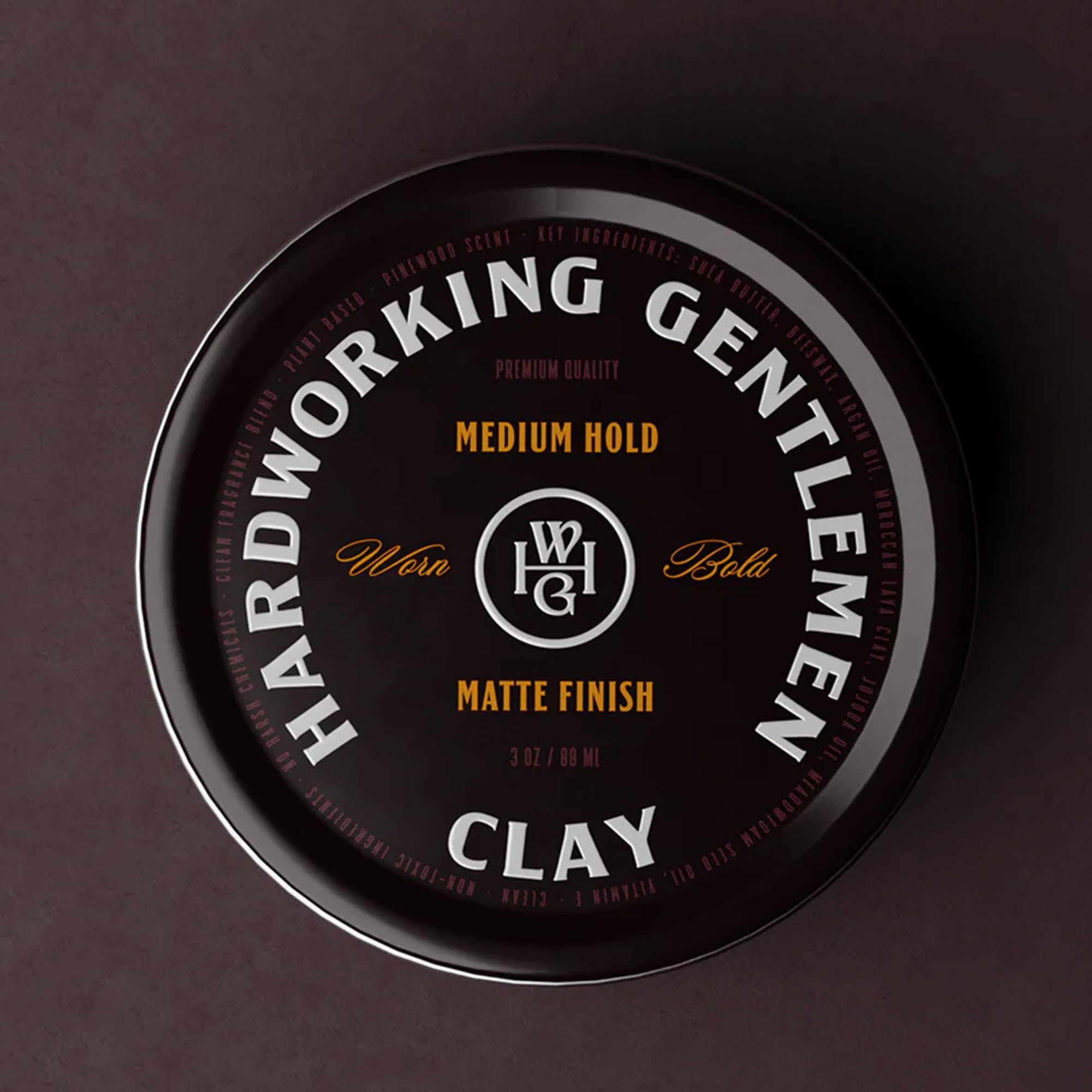 Hardworking Gentlemen Medium Hold Hair Clay – Matte Finish, 3 oz, Made in USA