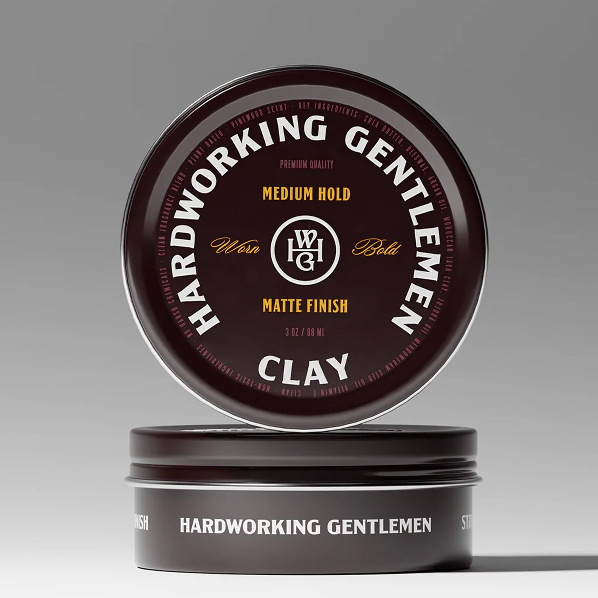 Hardworking Gentlemen Medium Hold Hair Clay – Matte Finish, 3 oz, Made in USA