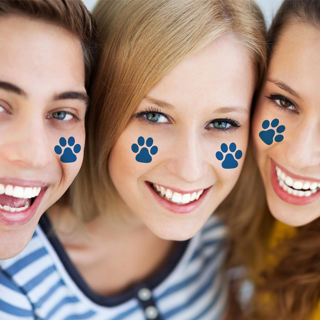 Harloon Blue Paw Print Tattoos – 20 Sheets, 300 Pcs Temporary Face & Body Stickers