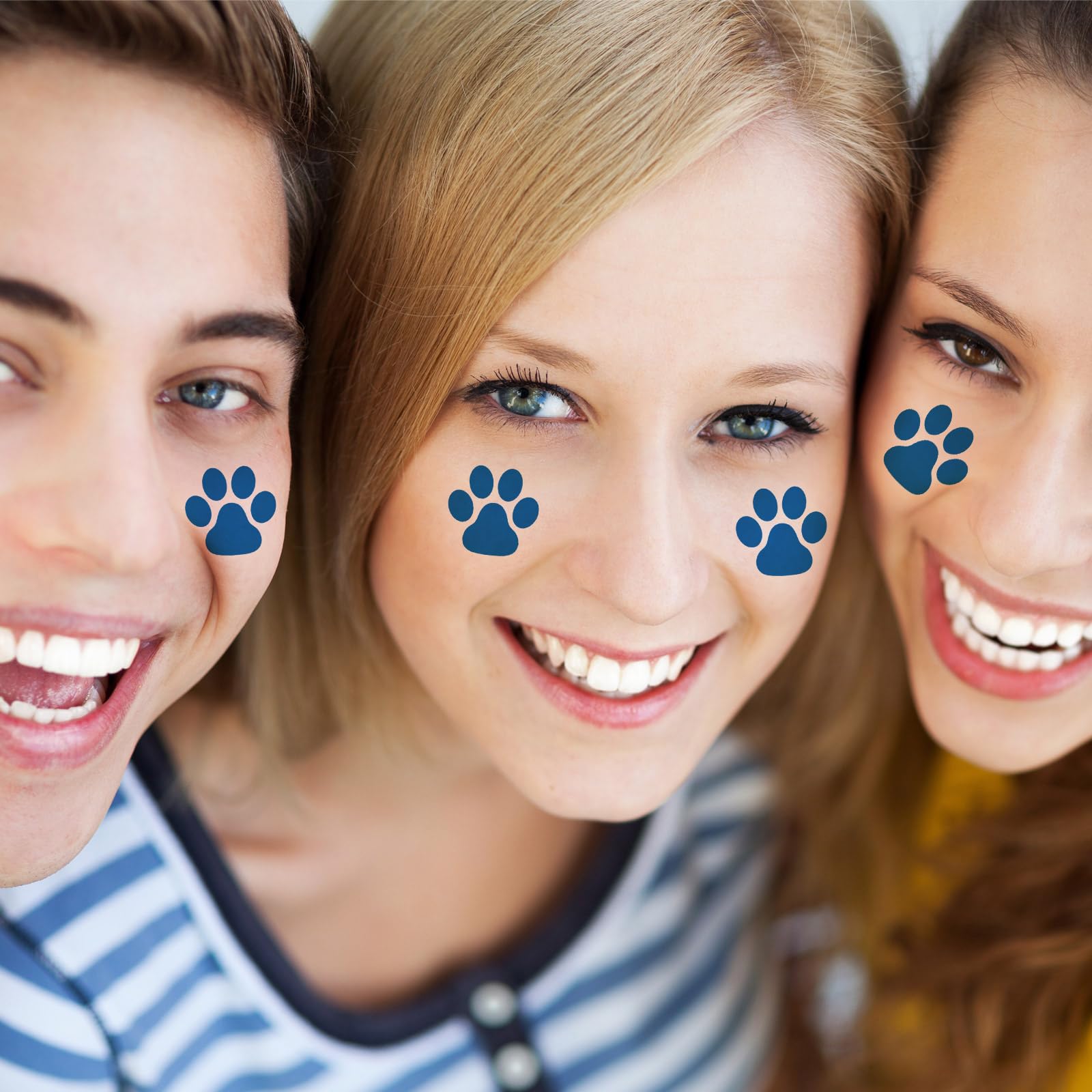 Harloon Blue Paw Print Tattoos – 20 Sheets, 300 Pcs Temporary Face & Body Stickers
