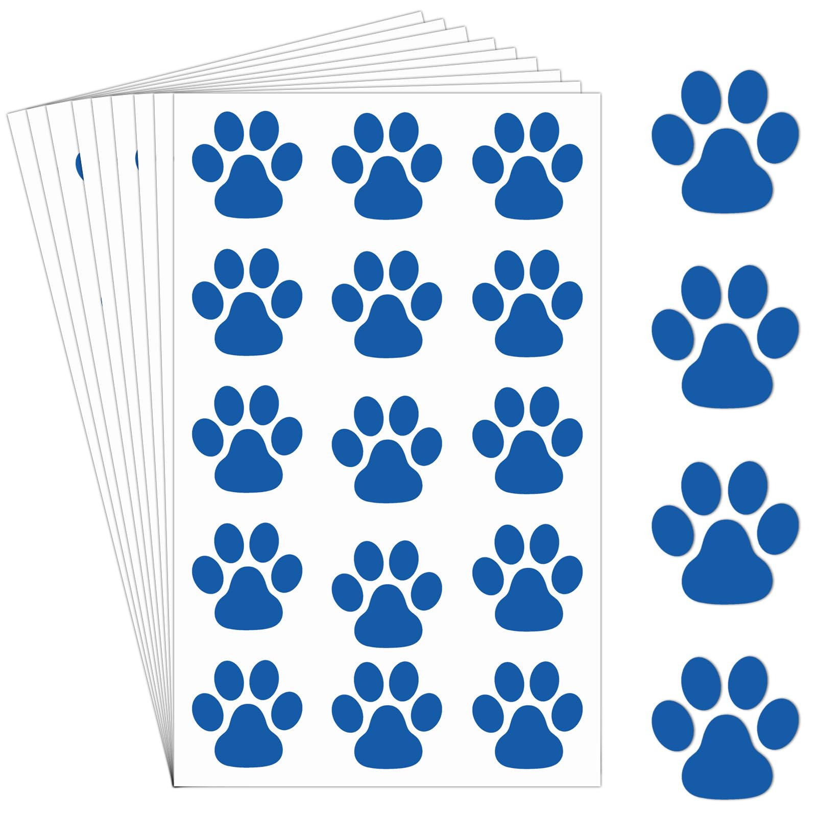 Harloon Blue Paw Print Tattoos – 20 Sheets, 300 Pcs Temporary Face & Body Stickers