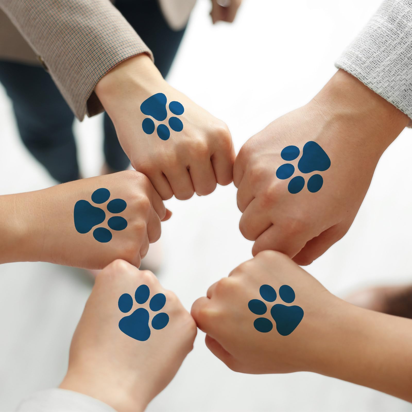 Harloon Blue Paw Print Tattoos – 20 Sheets, 300 Pcs Temporary Face & Body Stickers