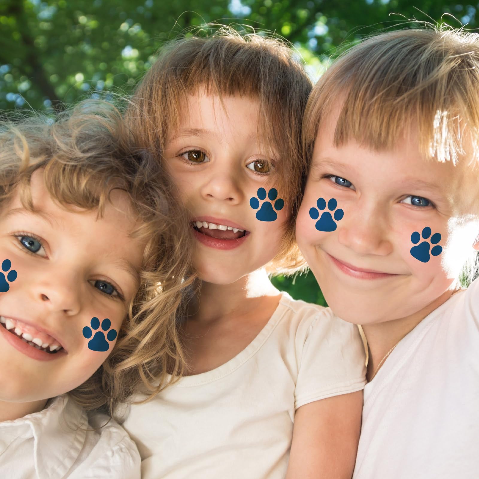 Harloon Blue Paw Print Tattoos – 20 Sheets, 300 Pcs Temporary Face & Body Stickers
