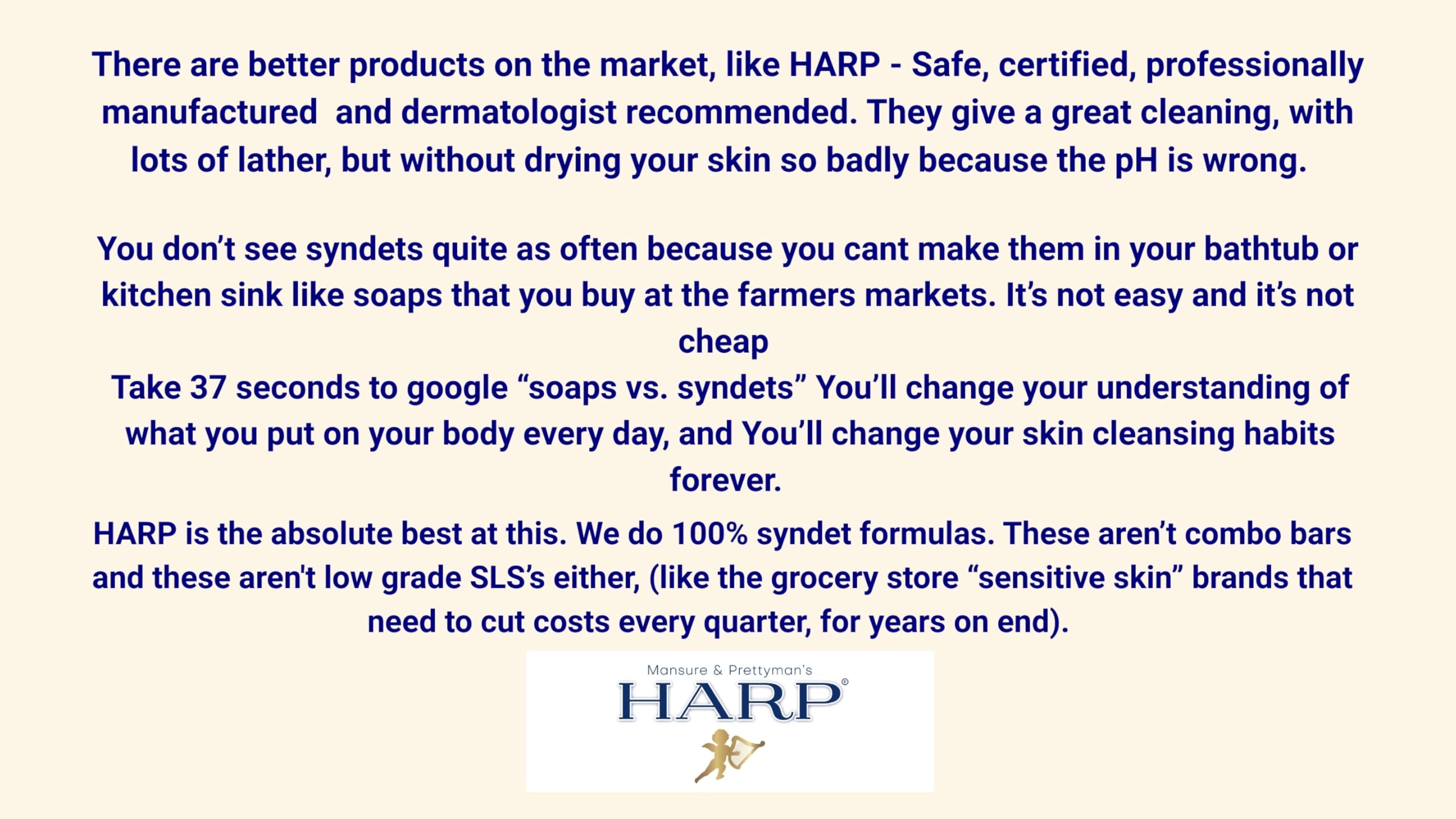 HARP Fragrance Free Body Wash Bar – pH Balanced Syndet Cleanser, No Lye, Non-Comedogenic (3–5oz)