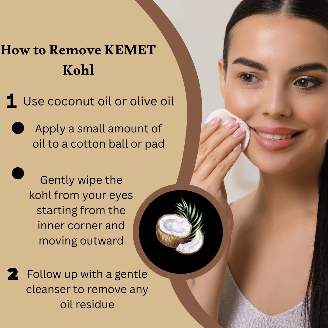 HARRAZ Kemet 100% Natural Egyptian Eyeliner in Powder Form – Handmade Kohl with Pharaoh Packaging