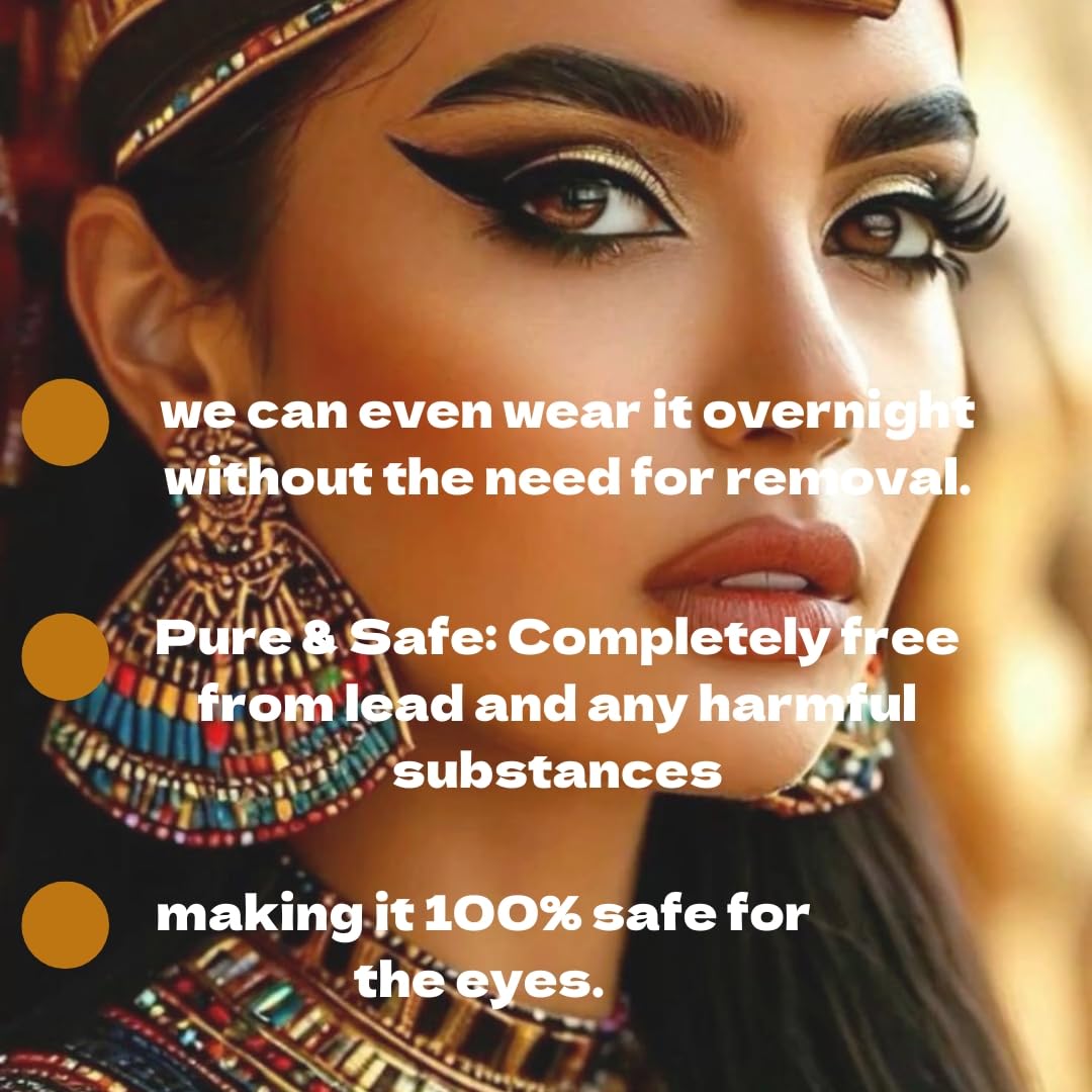 HARRAZ Kemet 100% Natural Egyptian Eyeliner in Powder Form – Handmade Kohl with Pharaoh Packaging