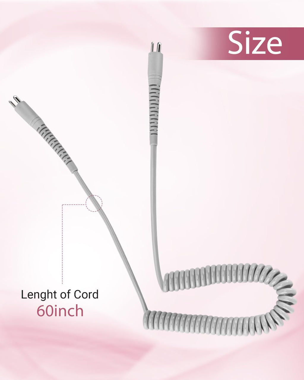 Hasakhi Handpiece Wire for Nail Drill – Durable 2-Pin Cord for SC320H/SC320I/SC320C/SC300F/SM200F/SC330G