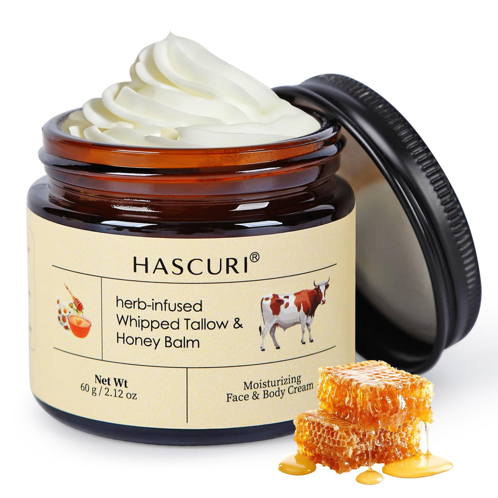 HASCURI Grass-Fed Whipped Tallow Balm — Pure Beef Tallow Moisturizer