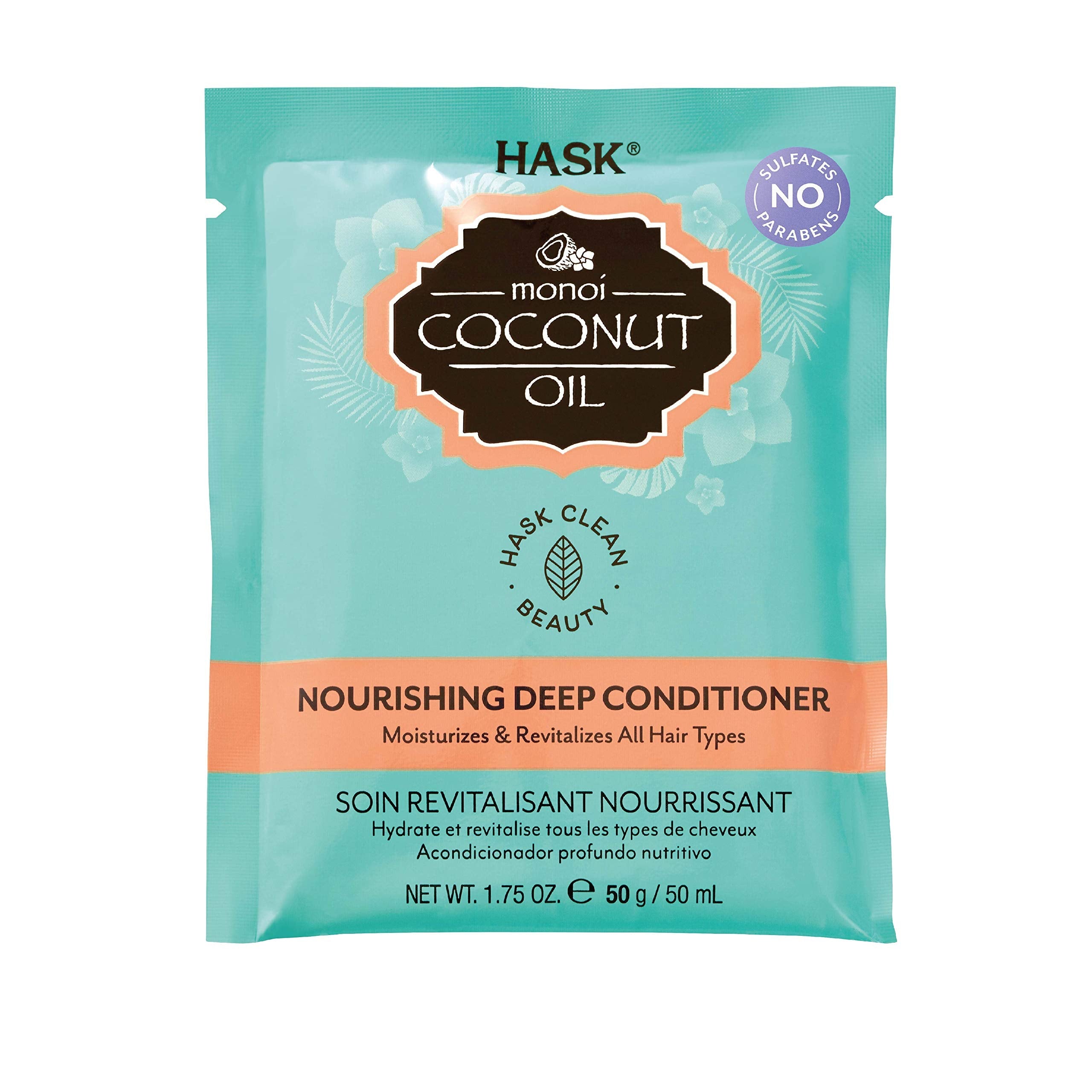 HASK Coconut Nourishing Deep Conditioner – Color Safe, Gluten Free, Sulfate Free (Pack of 12)