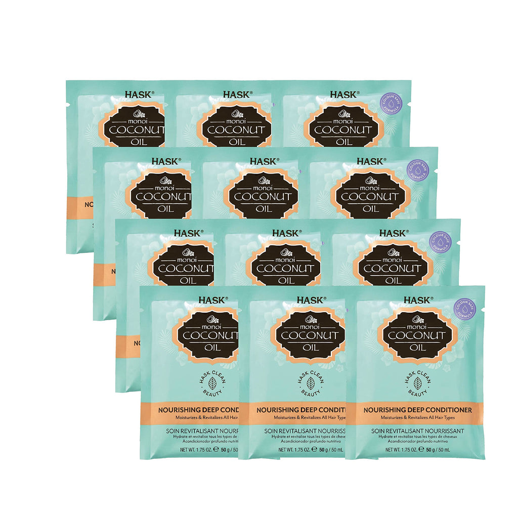 HASK Coconut Nourishing Deep Conditioner – Color Safe, Gluten Free, Sulfate Free (Pack of 12)