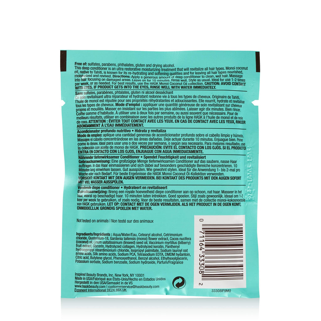 HASK Coconut Oil Nourishing Deep Conditioner – All Hair Types, Sulfate & Paraben Free (Pack of 2)