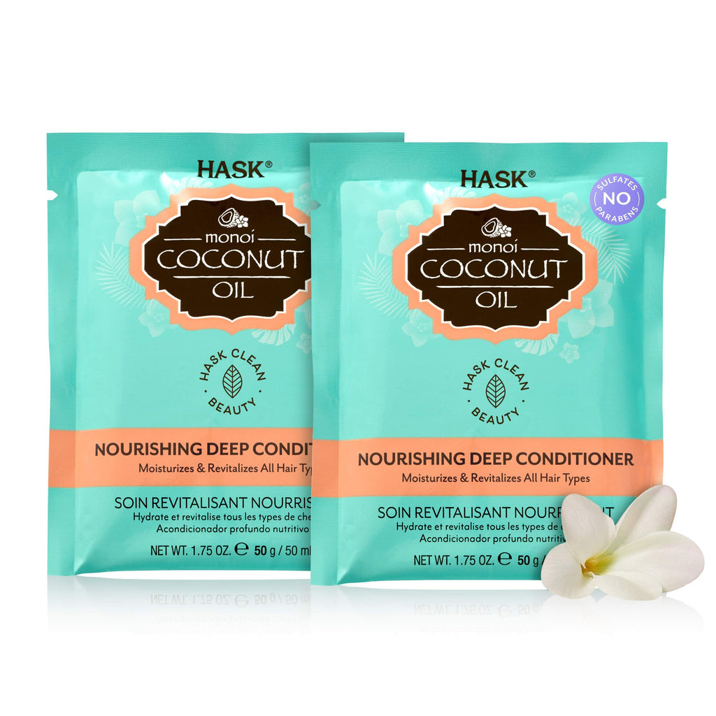 HASK Coconut Oil Nourishing Deep Conditioner – All Hair Types, Sulfate & Paraben Free (Pack of 2)
