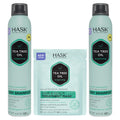 HASK Dry Shampoo Duo (4.3 oz x2) & Argan Oil Deep Conditioner Packette – Tea Tree, Color Safe
