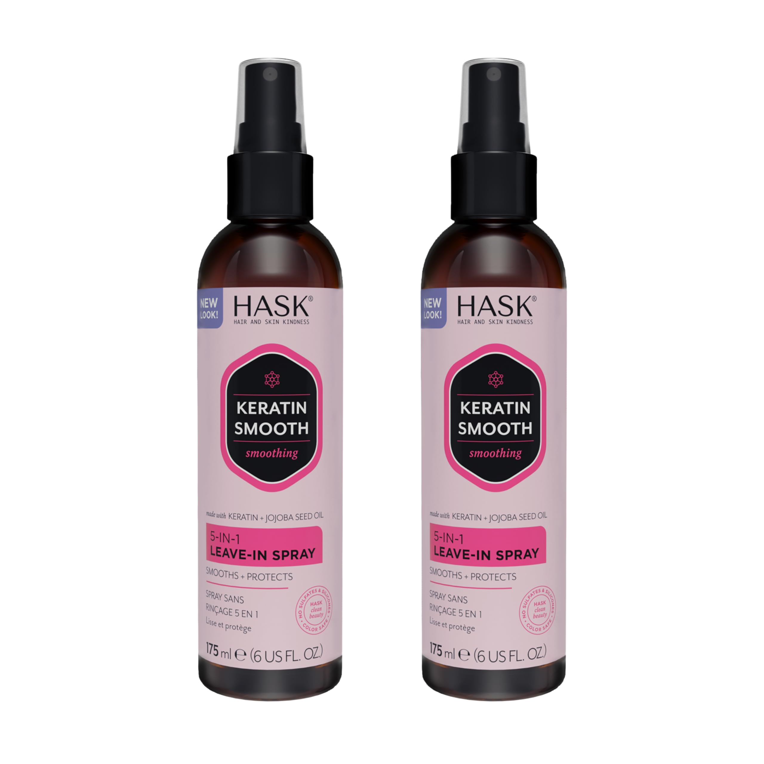 HASK Keratin 5-in-1 Leave-In Spray – 2-Piece Set for All Hair Types