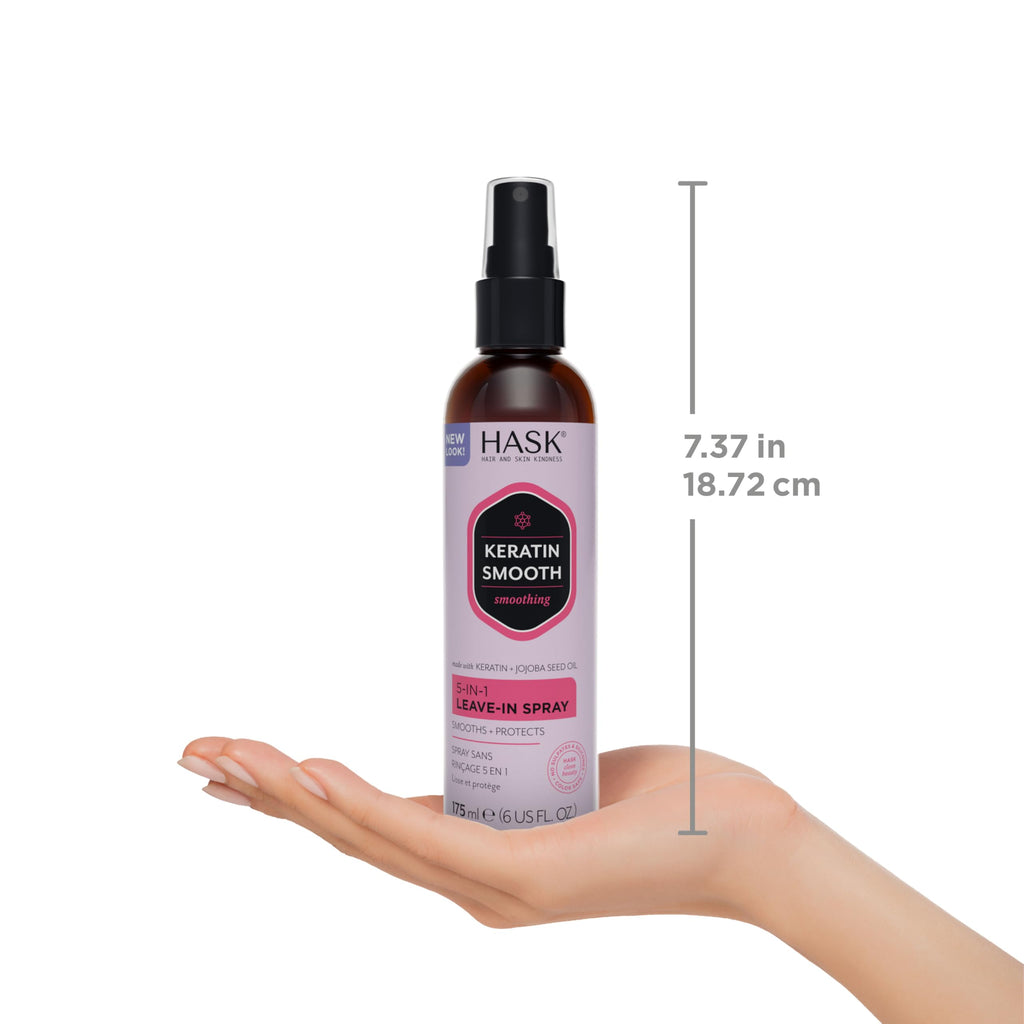 HASK Keratin 5-in-1 Leave-In Spray – 2-Piece Set for All Hair Types