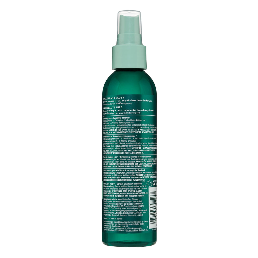 HASK Invigorating Tea Tree Oil 5-in-1 Leave-In Conditioner Spray – Tea Tree 2-Pack (Color Safe, Gluten Free, Sulfate Free)