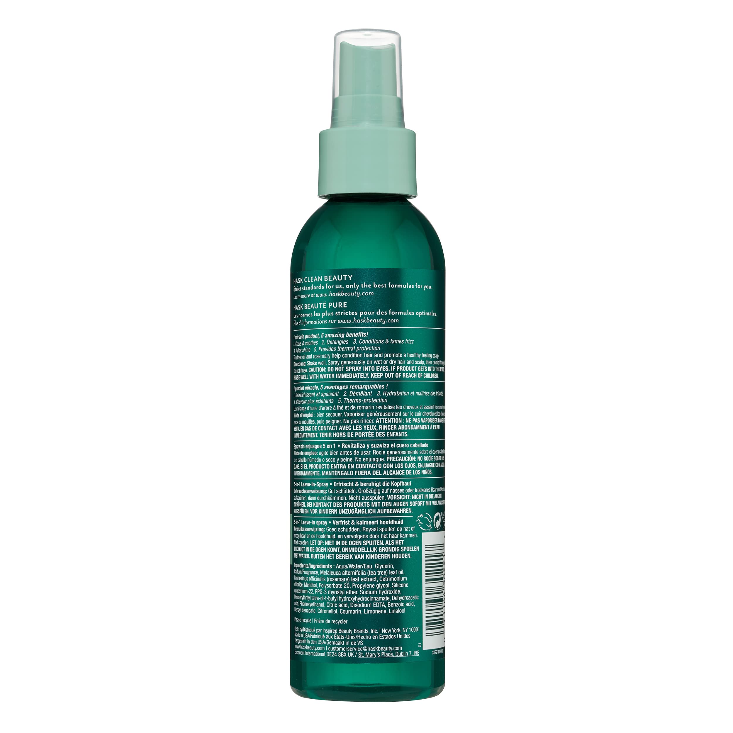 HASK Invigorating Tea Tree Oil 5-in-1 Leave-In Conditioner Spray – Tea Tree 2-Pack (Color Safe, Gluten Free, Sulfate Free)