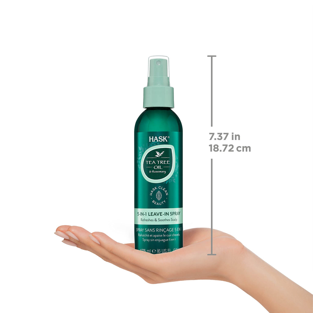 HASK Invigorating Tea Tree Oil 5-in-1 Leave-In Conditioner Spray – Tea Tree 2-Pack (Color Safe, Gluten Free, Sulfate Free)