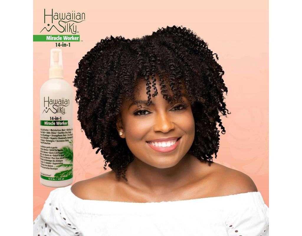 Hawaiian Silky 14-in-1 Miracle Worker Set – Shampoo, Conditioner & Activator Spray (16 oz Each)