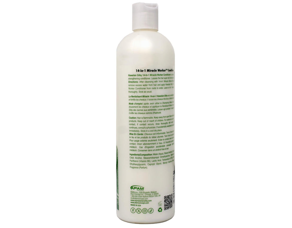 Hawaiian Silky 14-in-1 Miracle Worker Set – Shampoo, Conditioner & Activator Spray (16 oz Each)