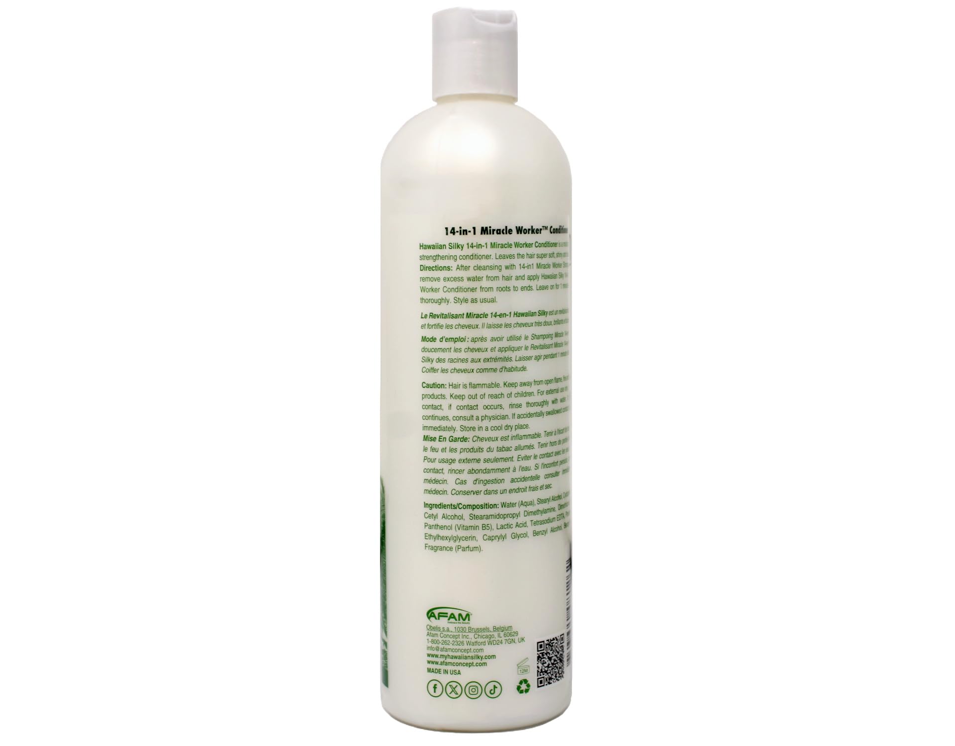 Hawaiian Silky 14-in-1 Miracle Worker Set – Shampoo, Conditioner & Activator Spray (16 oz Each)