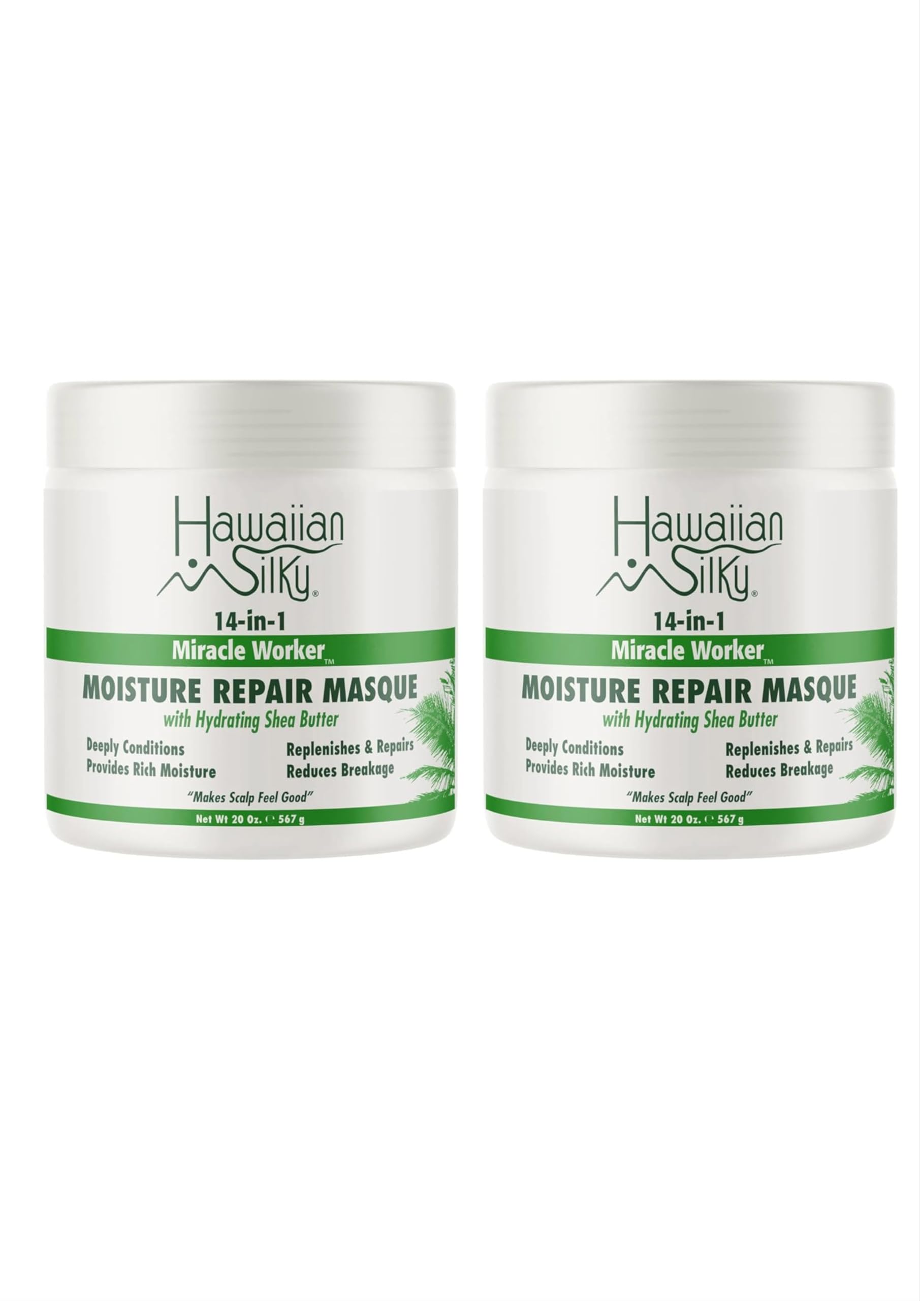 Hawaiian Silky 14-in-1 Miracle Worker Moisture Repair Masque with Hydrating Shea Butter – 20 oz (Pack of 2)