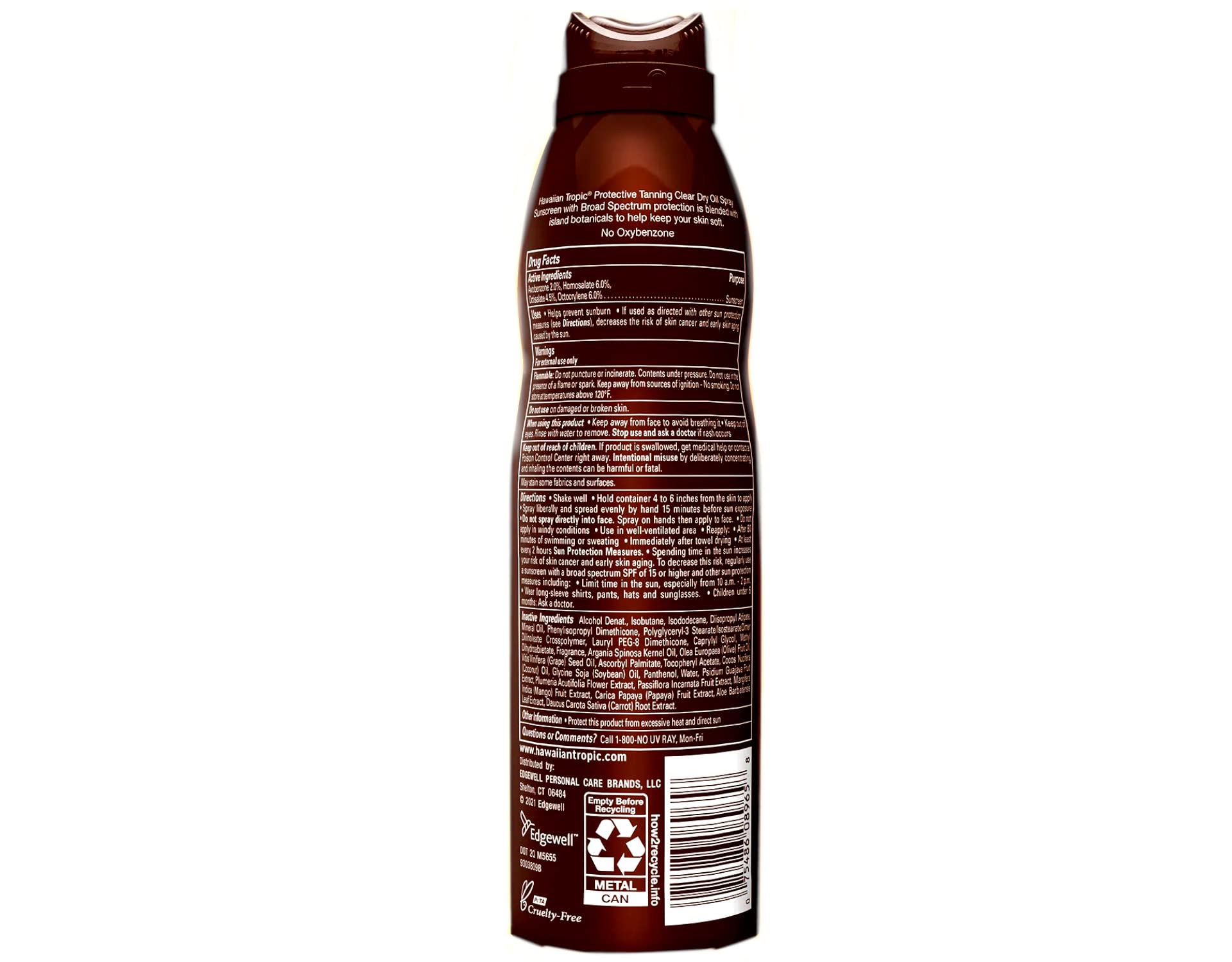 Hawaiian Tropic Dry Oil Clear Spray SPF30 – 5.2 oz Pack of 2