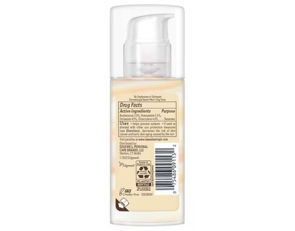 Hawaiian Tropic Weightless Hydration Facial Sunscreen SPF 30 – 2 Pack, 1.7oz