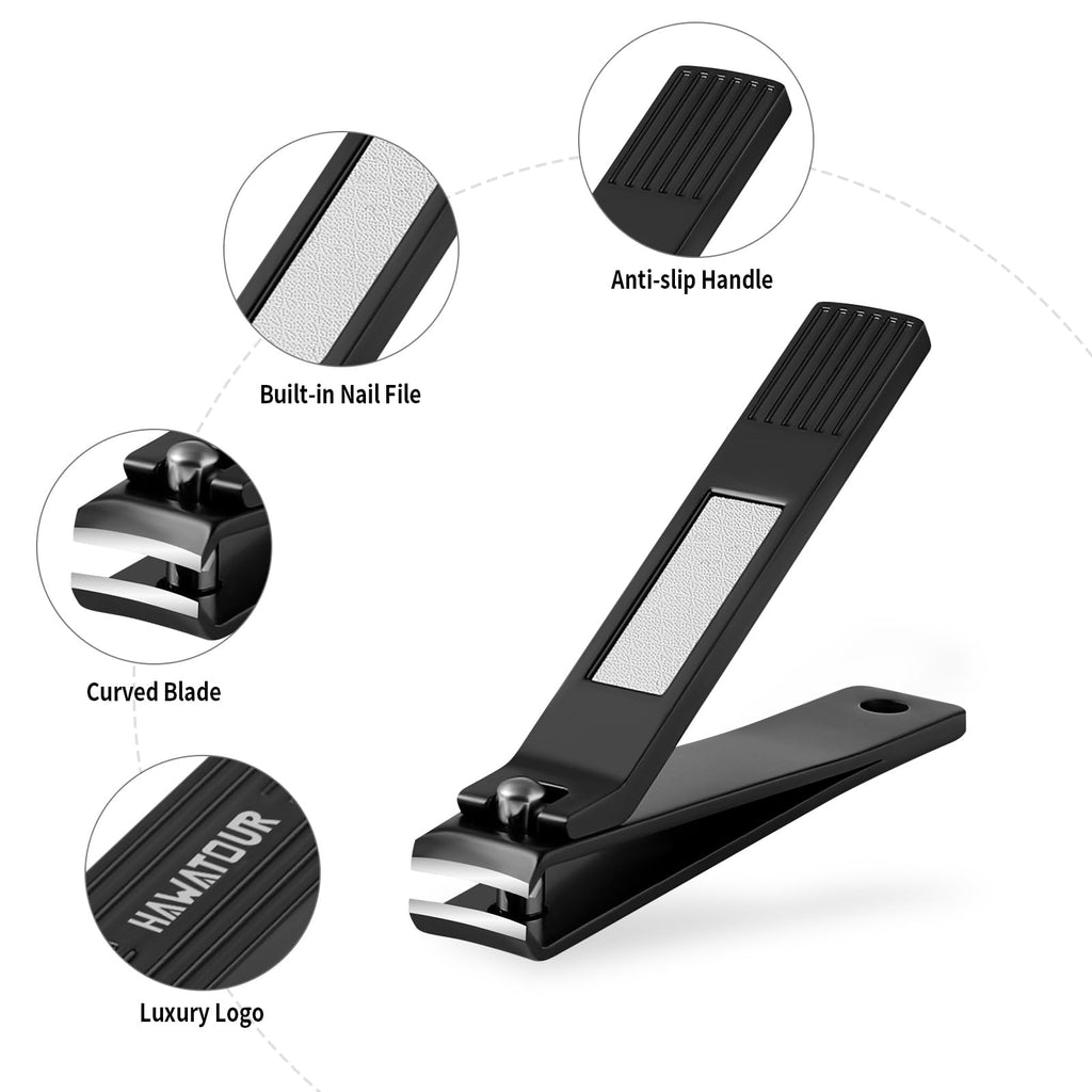 HAWATOUR Manicure Set Pedicure Kit – Heavy-Duty 4-in-1 Clippers + Nail File in Tin Case