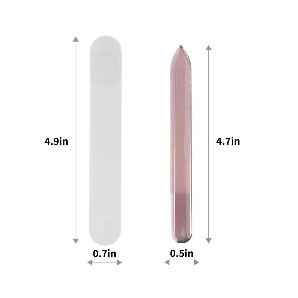 HAWATOUR Nano Glass Nail File with Case | 5-Piece Etched Set