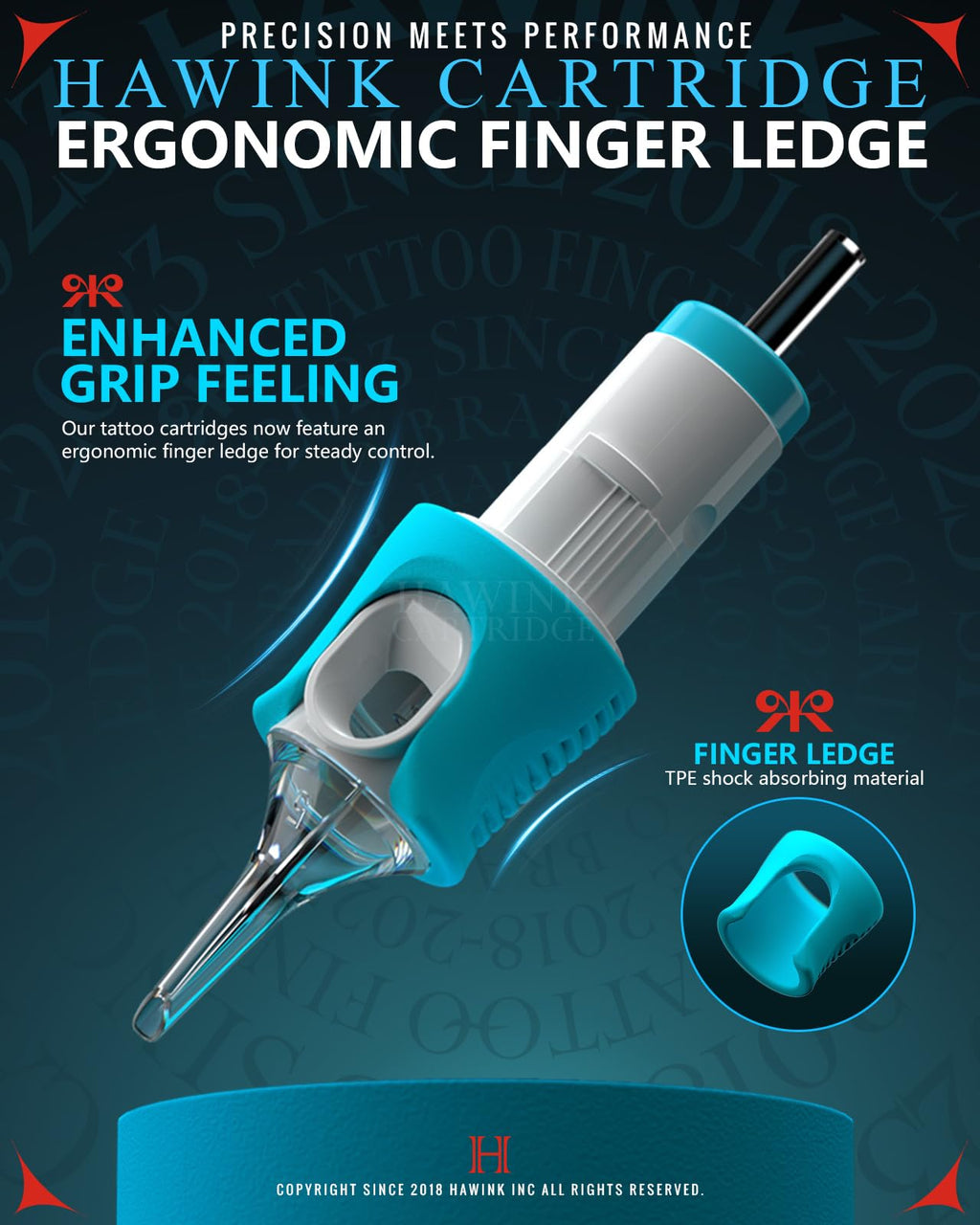 HAWINK 60-Piece Tattoo Needle Cartridges: Mixed Sizes (#10 Bugpin, #12 Standard) 5RS-14RS + EN05S-BFG-60KIT-S