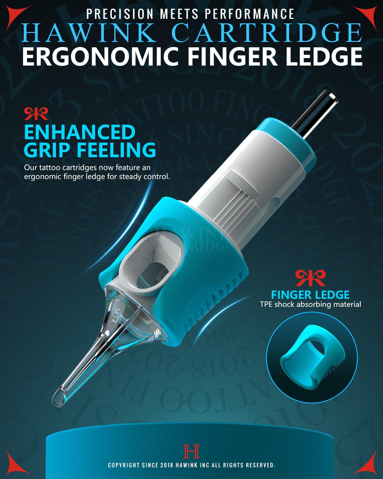 HAWINK 60-Piece Tattoo Needle Cartridges: Mixed Sizes (#10 Bugpin, #12 Standard) 5RS-14RS + EN05S-BFG-60KIT-S