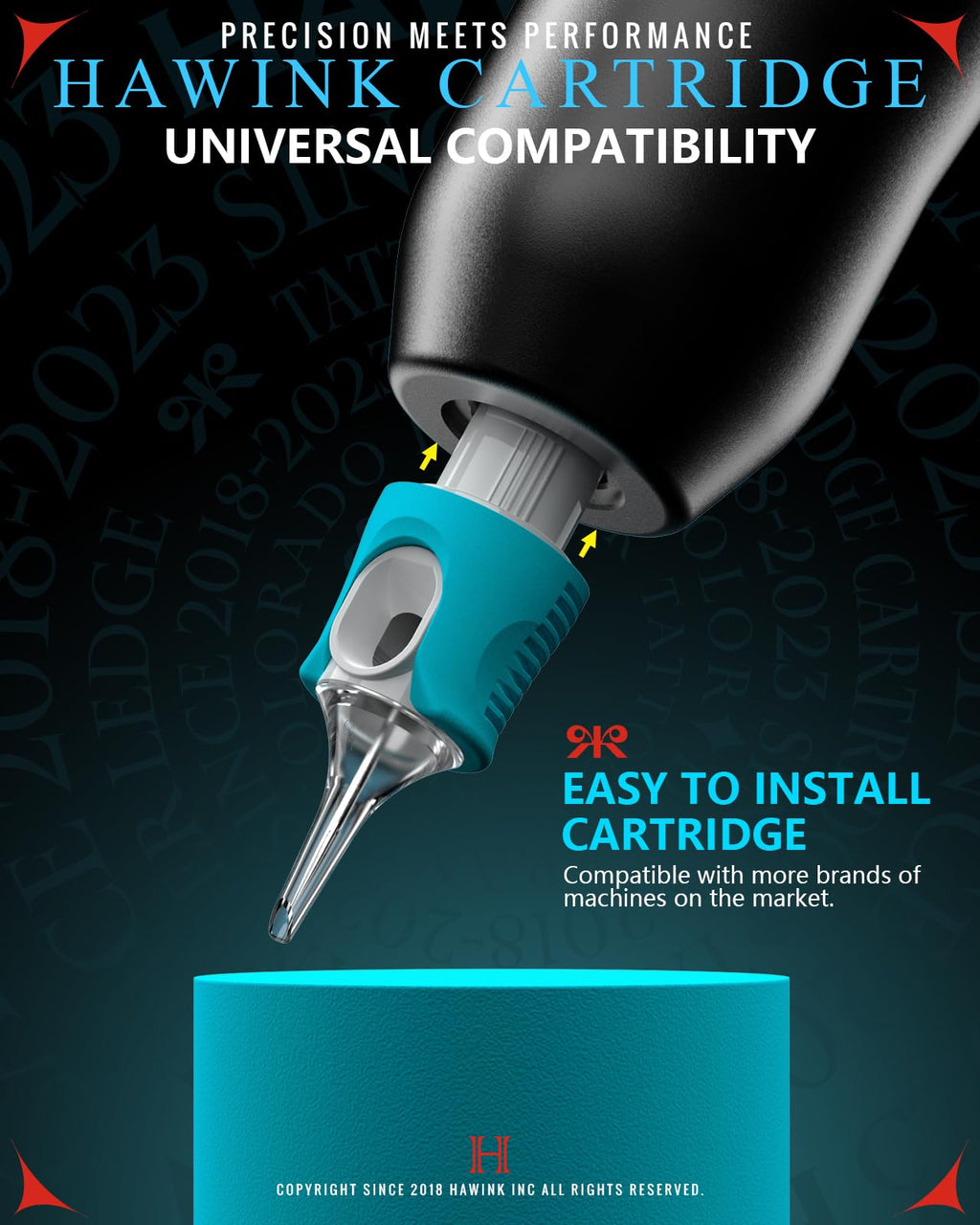 HAWINK 60-Piece Tattoo Needle Cartridges: Mixed Sizes (#10 Bugpin, #12 Standard) 5RS-14RS + EN05S-BFG-60KIT-S