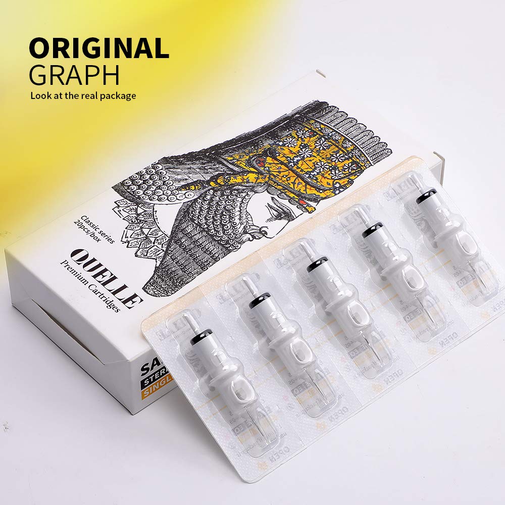 HAWINK Tattoo Cartridge Needles #10 Bugpin 5-Round Shader M-Taper, 20pcs