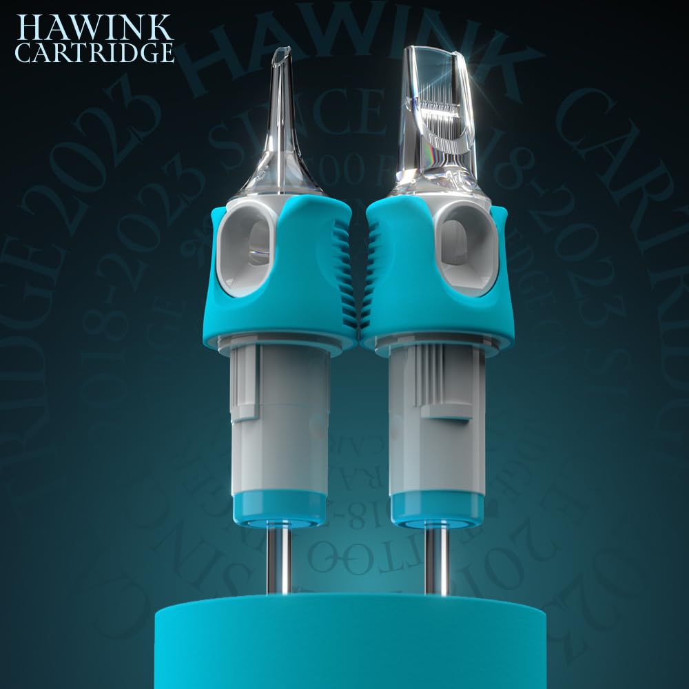 HAWINK 60-Piece Tattoo Needle Cartridges: Mixed Sizes (#10 Bugpin, #12 Standard) 5RS-14RS + EN05S-BFG-60KIT-S